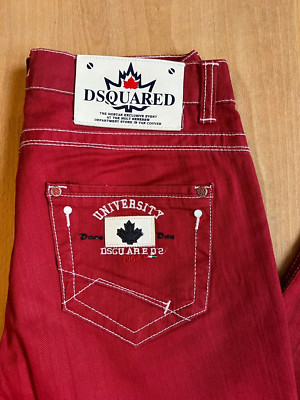 DSQUARED HERREN JEANS HOSE W32 ROT