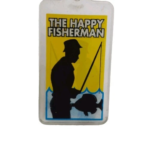 Винтажный счастливый рыбак брелок кольцо для ключей сосания рыбы пластиковый смешной юмор - Изображение 2 из 4