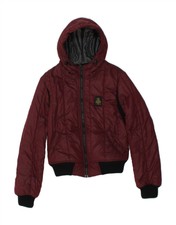 Refrigiwear Womens Cruz Crop Hooded Padded Jacket Uk 18 Xl Maroon Na16