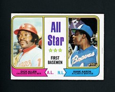 1974 Topps All-Star First Basemen -Dick Allen, Hank Aaron (HOF) #332 EX+