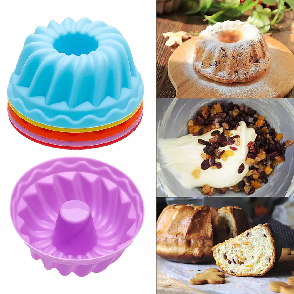 5 Pcs Silicone Cake Muffin Cupcake Cup Cake Mould Cake Tin Jelly