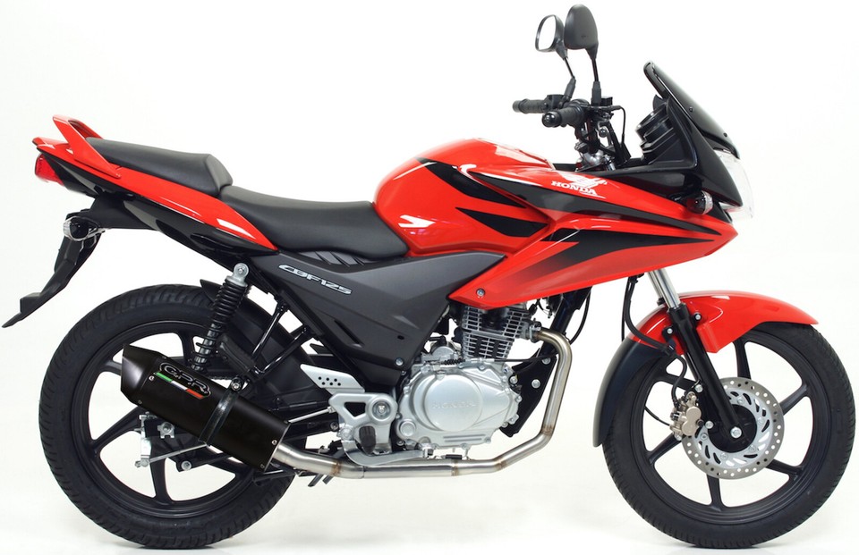 full system exhaust open aluminium black gpr for honda cbf 125 ie 2013