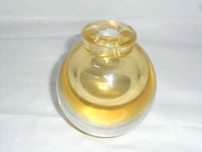 Thick Heavy Bulbous Small Mouth Art Glass Murano Vase Perfume Bottle VANILLA HUE