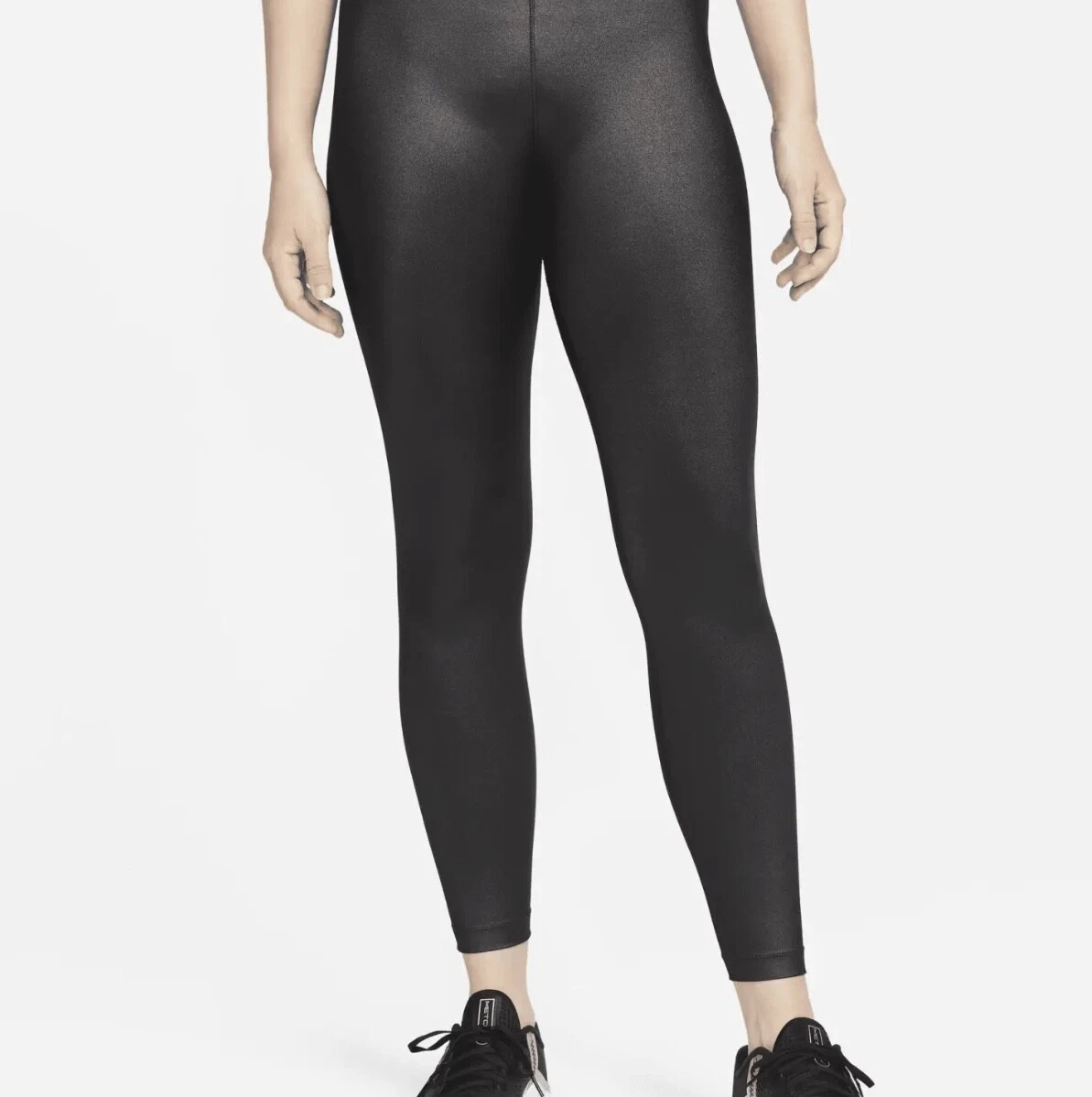 Nike Training High Shine One Dri Fit Leggings In Black