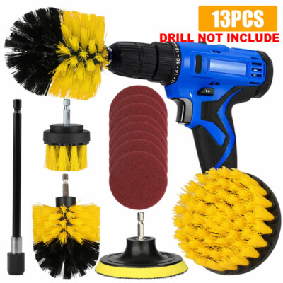 13x Auto Car Drill Brush Kit Boar Hair Vehicle Interior Wheel Tile ...