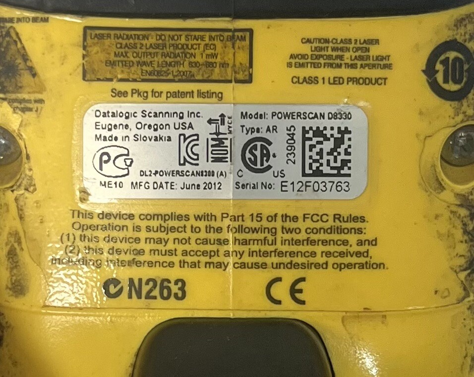 Datalogic PowerScan D8330 Industrial USB Handheld Barcode Label Scanner ...