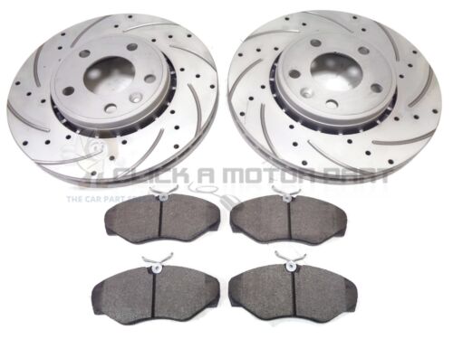 VAUXHALL VIVARO 2001-2014 FRONT DRILLED & GROOVED BRAKE DISCS AND MINTEX PADS - Picture 1 of 1