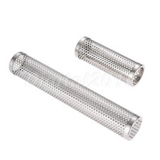 1Pc BBQ Round Wood Pellet Smoker Tube Stainless Steel Mesh for Outdoors Cooking
