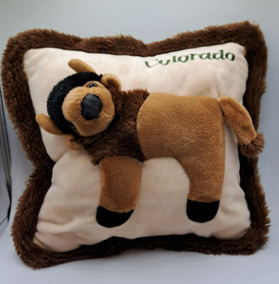 Jaag 3D Plush Throw Pillow - Lodge Soft 12'' Baby Buffalo Bison Cute Animal