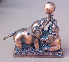 Briquet de table à gaz régule ELEPHANTS animal vintage ancien déco collection