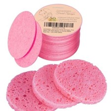50-Count Compressed Facial Sponges for Daily Facial Cleansing and Exfoliating,