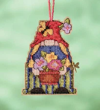 Cross Stitch Kit ~ Mill Hill Garden Girl Gnome Garden Gnomes Ornament #MH16-2213