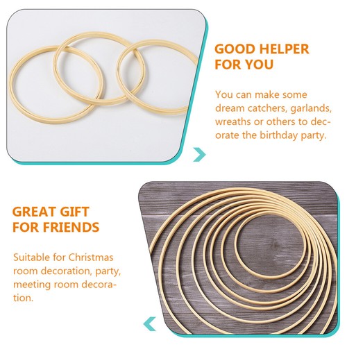 Bamboo Circle Decoration Materials Macrame Ring Dream Catcher Rings - 第 9/12 張圖片