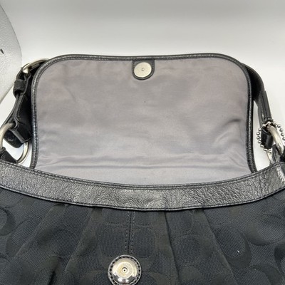 Condition COACH Signature One Shoulder Bag Black F13739 Free