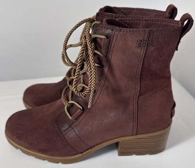Sorel Women's Cate Lace Bootie Leather Boot Mahogany/Brown LL5361-628 - Main Image