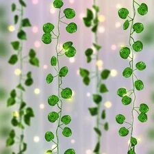 Plastic Aesthetic Room Decor Items Home Decoration Items (4 Betel Leaves 1 LED