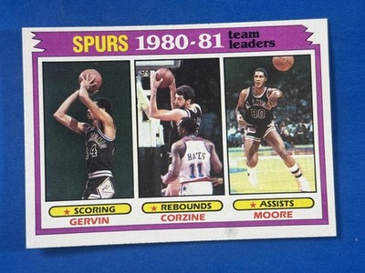 1981-82 Topps #62 George Gervin/Dave Corzine/Johnny Moore Spurs EX