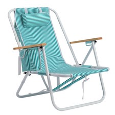 4-Position Adjustable Backpack Beach Chair, Foldable Rustproof Lounge Chair