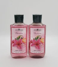 Bath & Body Works Plumeria Body Wash Shower Gel With Aloe 10 fl oz Set of 2