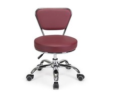 Dayton Rolling Bathroom Seat Red , Short Stool with Adjustable Height 13"-15  