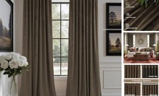 Velvet Curtains 84 Inch Long for Bedroom Luxury 52"W x 84"L Pack of 2 Brown