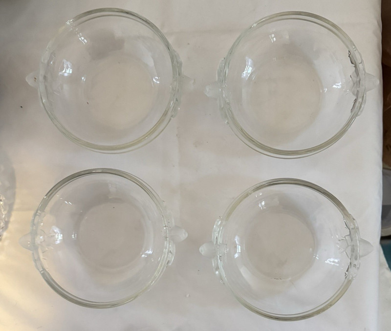 Set of 4 Vintage Mikasa Satin Rose Glass Berry Fruit Dessert Bowls West Germany