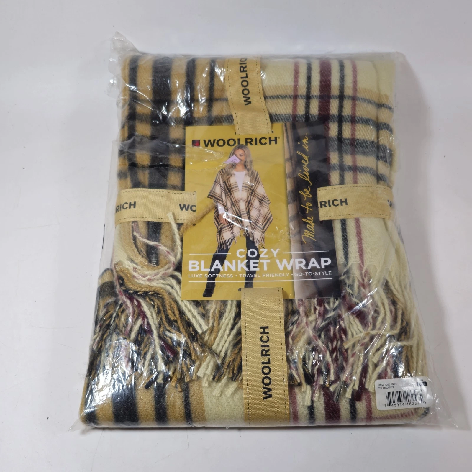 Woolrich Cozy Blanket Wrap Shawl Cape One Size Fits Most NEW