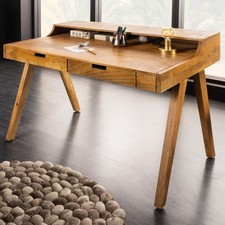 Massiver Sekretär MONSOON 120cm Mangoholz Schreibtisch Computertisch Holztisch