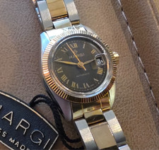 MARGI OYSTER DATE LADY steel gold from 80' vintage new old stock 24mm