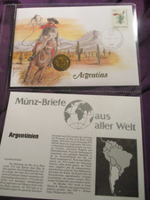 World Numista Argentina 1 Centavo Coin & Philatelic First Day Cover 1998 Stamp