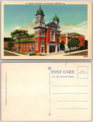 St Peters Cathedral And Rectory Scranton PA Postcard