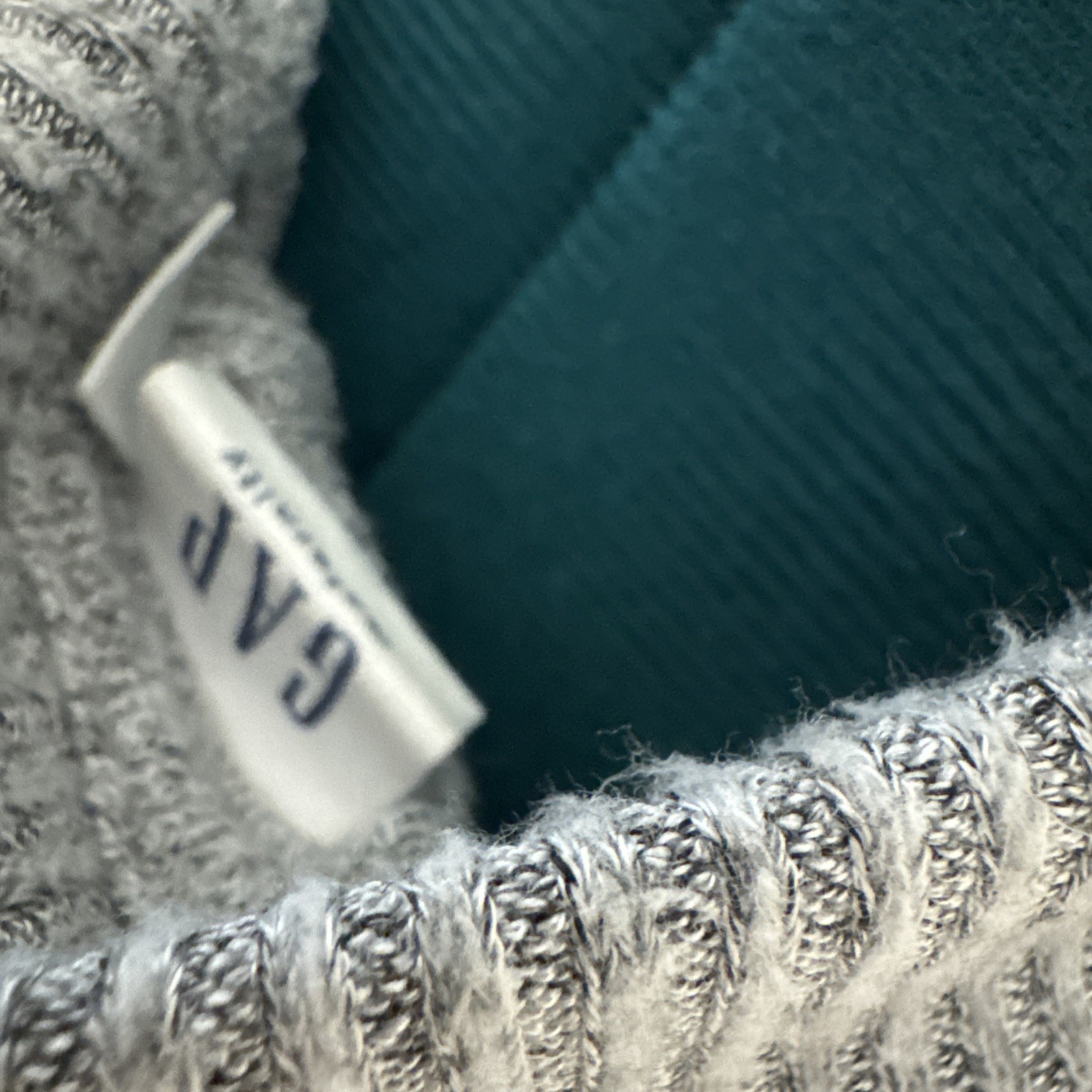 GAP Maternity Medium Drawstring Neck Gray Waffle … - image 3