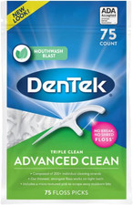 DenTek Triple Advanced Clean Mouthwash Blast Floss Picks, 75 Count, Pack of 1 