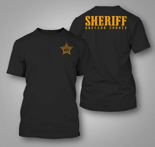 POLICE County Sheriff Brevard Florida-  Custom Men's Back and front  T-Shirt Tee
