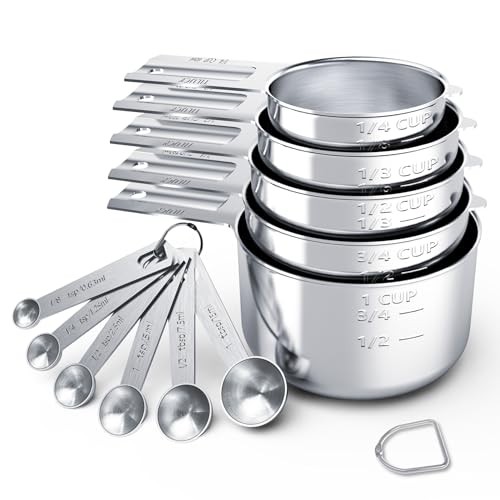  Stainless Steel Measuring Cups & Spoons Set, Cups and Spoons,Kitchen 11