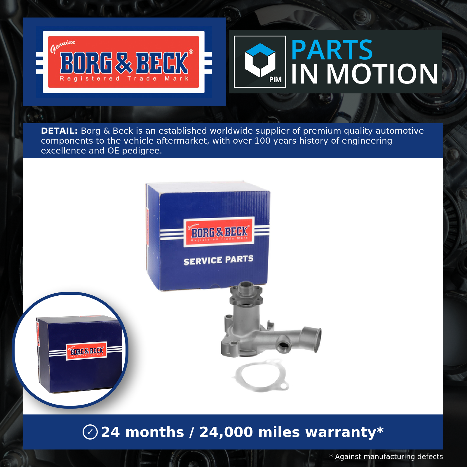 Water Pump BWP1191 Borg & Beck Coolant 5004998 6065714 A790X8591ARA EPW44 New