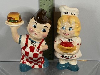 Big Boy & Dolly Restaurant Advertising Salt And Pepper Shakers