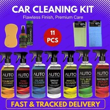 11 Pcs Auto Car Cleaning Kit  & Detailing Products, Clean, Protect & Shine - D1