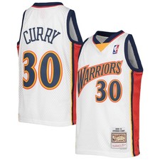 Youth Mitchell & Ness Stephen Curry White Golden State Warriors 2009-10 Hardwood