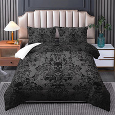Tuzaovy Skull Bedding Set - Gothic Boho Full Size Comforter Set Skull Pattern