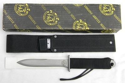 EK KNIVES, USA 1993-1995 model PB-3W fighting knife orig black nylon sheath; NIB