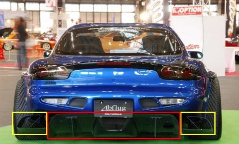 Mazda RX7 1993-2002 Abflug fibra de carbono trasero bajo difusor FD3S Foto 3 de 4
