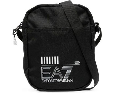 Black, White Logo Casual Shoulder Bag EA7 245086 CC940 02021