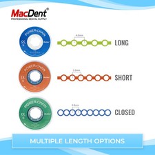 Dental Orthodontic Elastic Rubber Power Chain Braces Bands Short/Long/Close