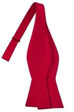 Self-Tied Satin Bow Tie Solid Tuxedo Adjustable Bowties For Adults Red