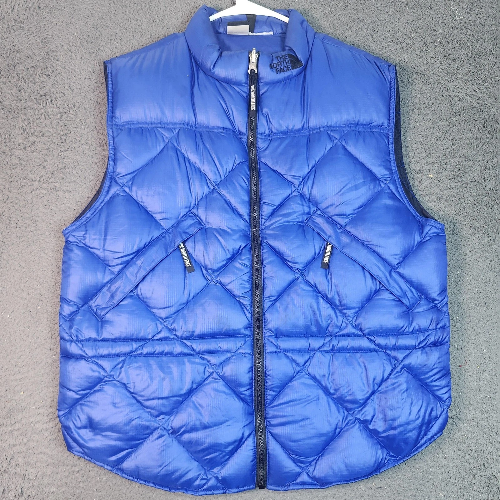 The North Face Vest Mens Medium Blue Quilted Insulated Full Zip Puffer Outdoor