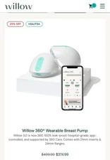 Willow Go Double Hands and Cord-Free Electric Wearable Breast Pump
