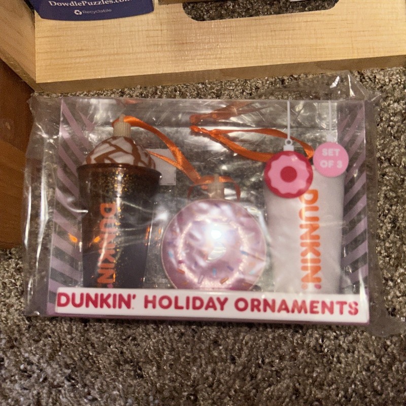 Dunkin Donuts Holiday Ornament Mini 3 Pack - Limited Edition - 2024
