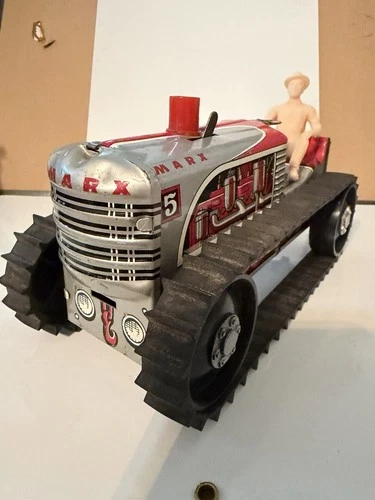 VTG MARX 1950's CLIMBING TRACTOR WORKS Red