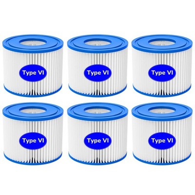 6 Pack Type VI Hot Tub SPA Pool Filter Replacement For Coleman Saluspa Lay-Z-Spa